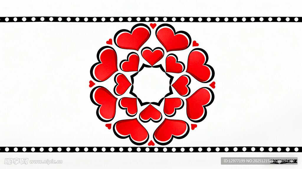 红色心形图案装饰设计
