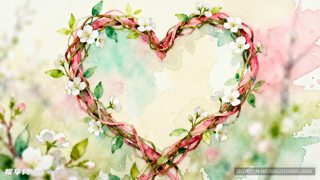 心形花环 春日浪漫装饰