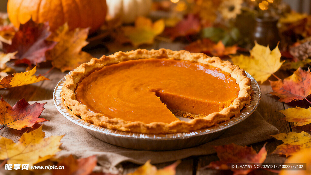 秋季南瓜派摆拍画面