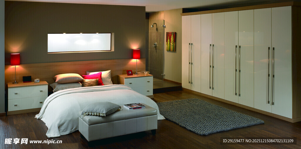 温馨现代风卧室室内场景