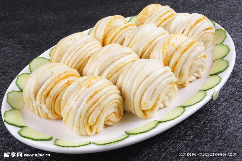 美味花卷摆盘展示