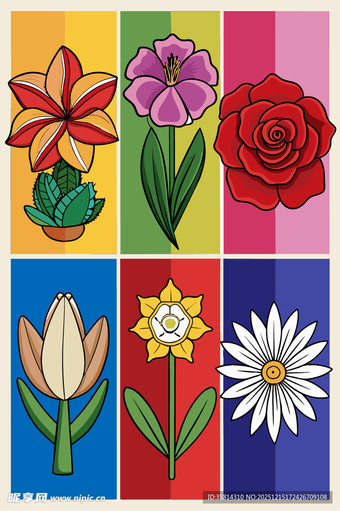 多彩花卉图案集合