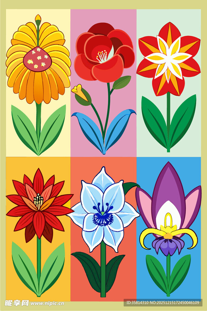多彩花卉图案集合