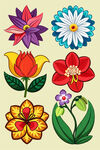 多彩花卉图案集合