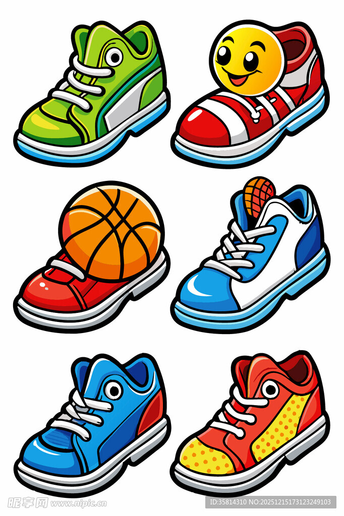 多彩运动鞋与篮球组合