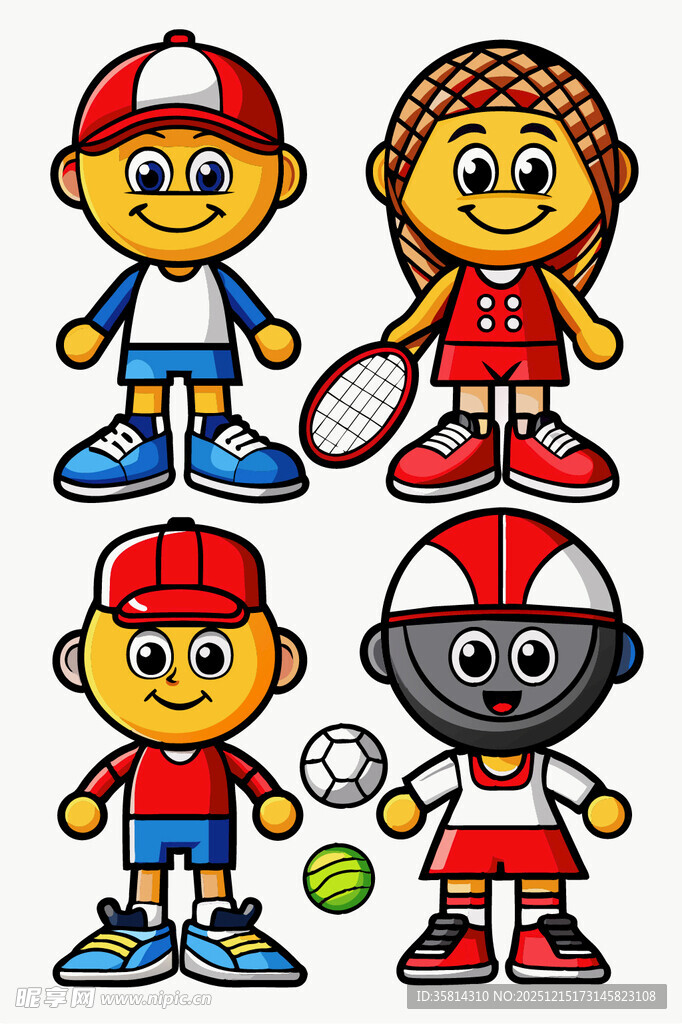 运动儿童形象插画