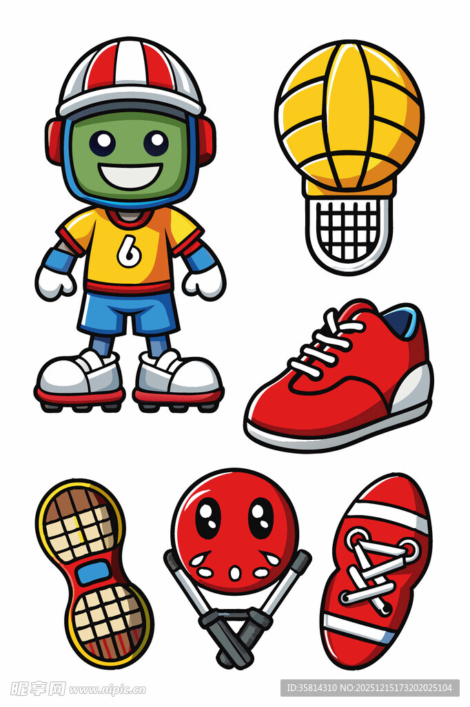 卡通运动元素集合