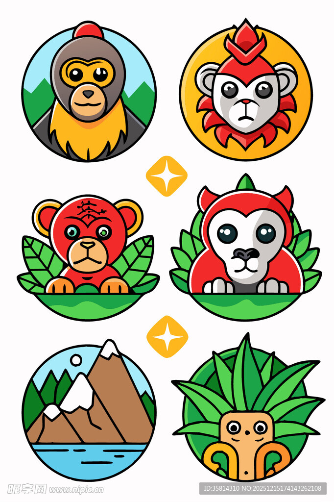 动物与自然元素图标集