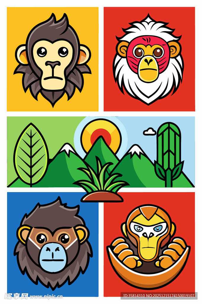 多彩动物图标集合