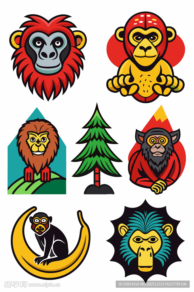 动物主题可爱插画图案