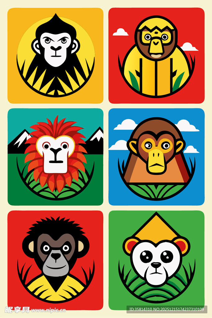 动物与古埃及元素图标集