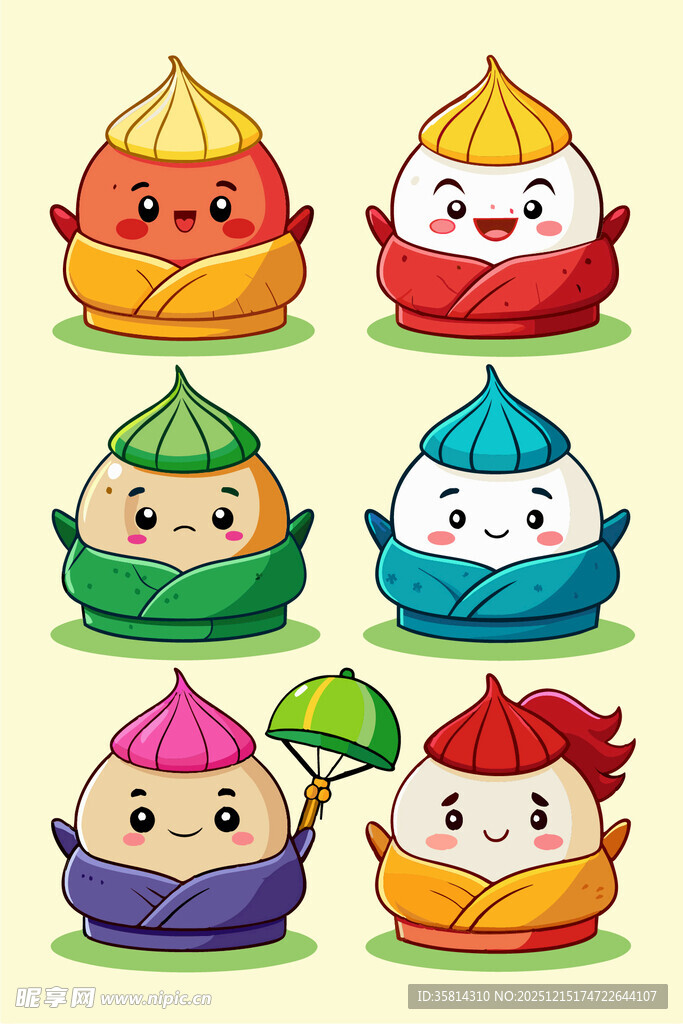 可爱粽子卡通形象集合
