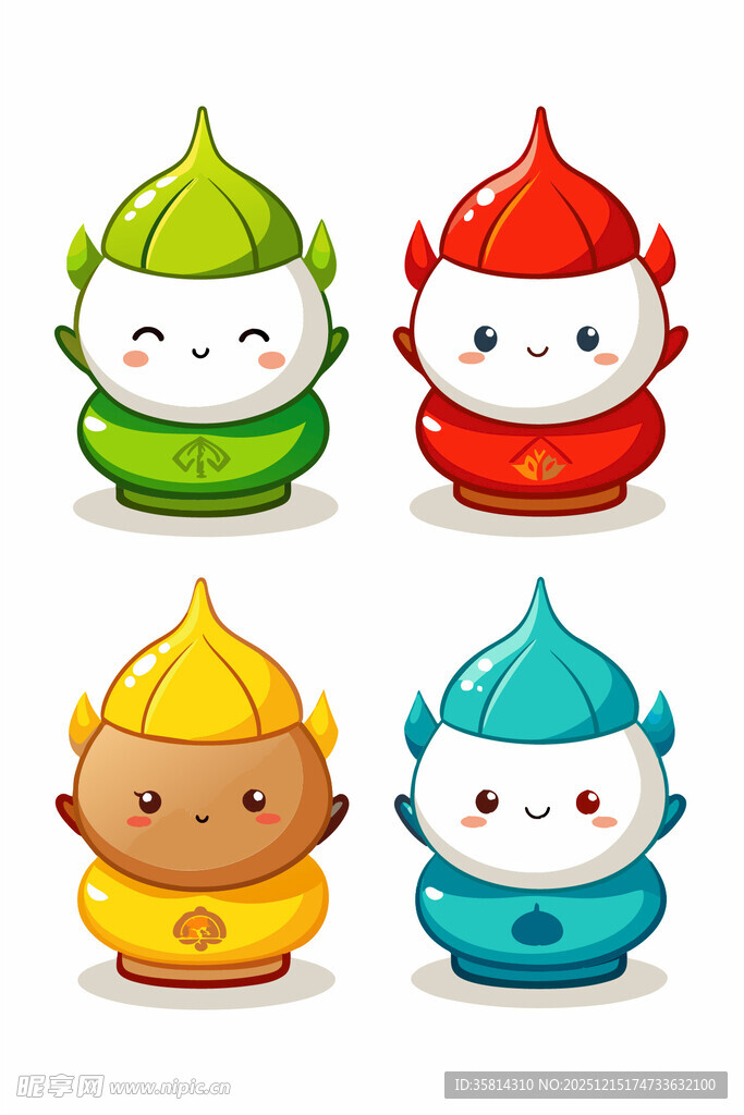 可爱卡通小和尚形象集合