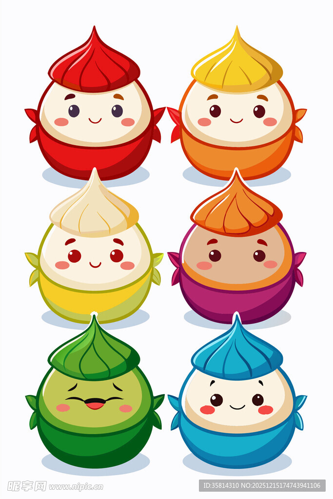 可爱多彩卡通粽子形象