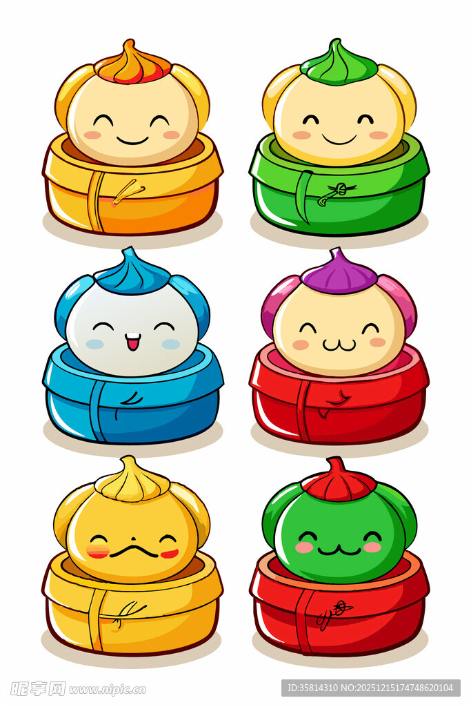 可爱多彩卡通元宝形象