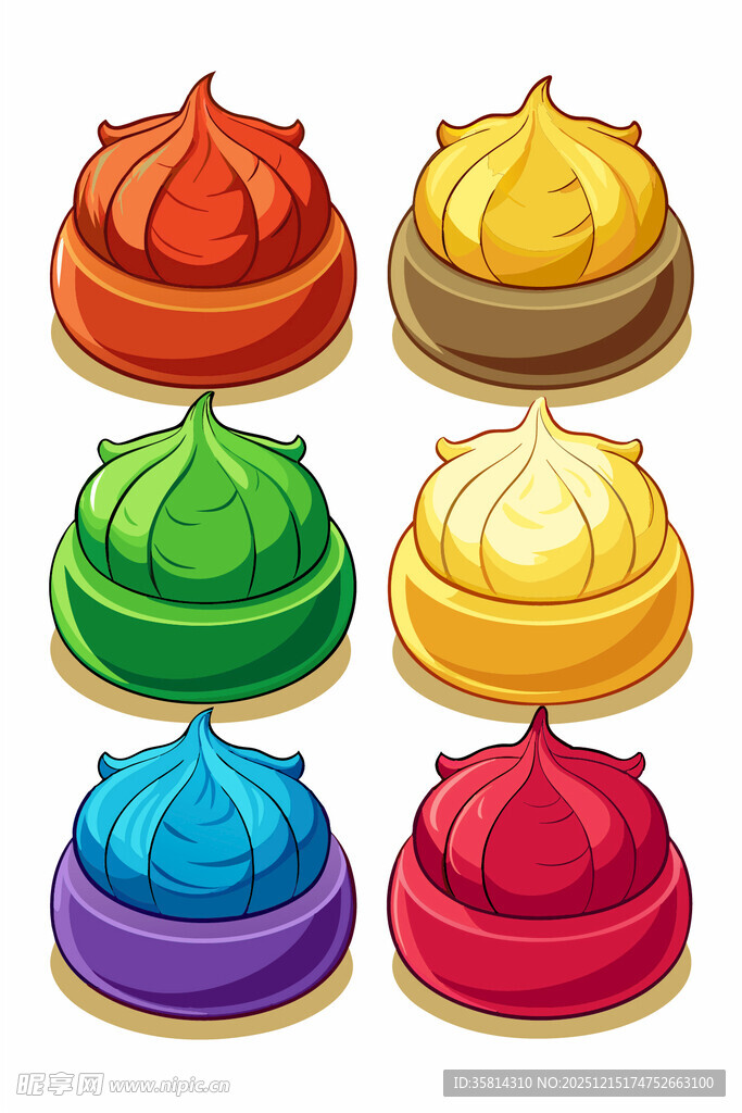 多彩圆顶建筑图标