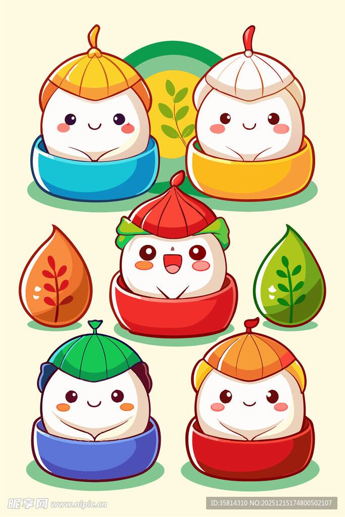 可爱卡通粽子形象插画