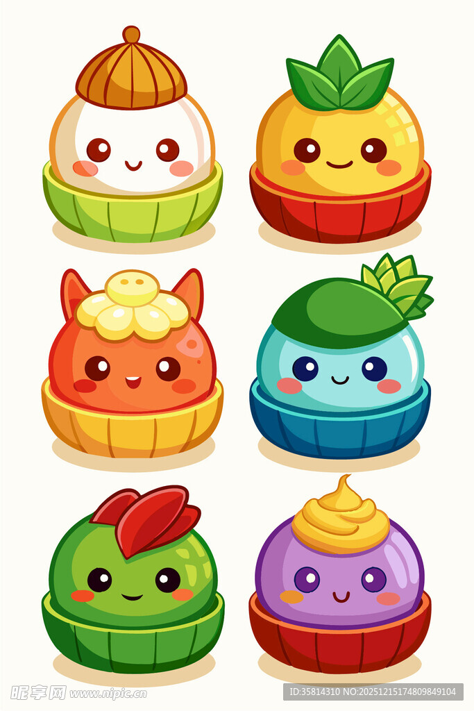 可爱卡通蔬菜精灵形象