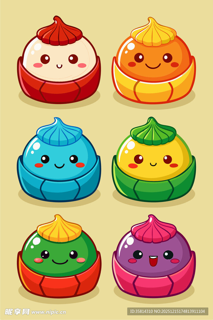 可爱多彩卡通小点心