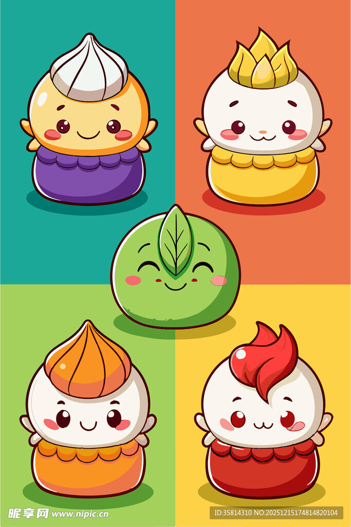 可爱卡通包子形象集合