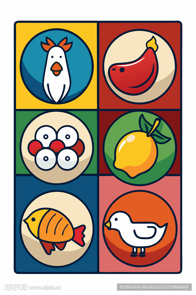 动物与水果图案拼图