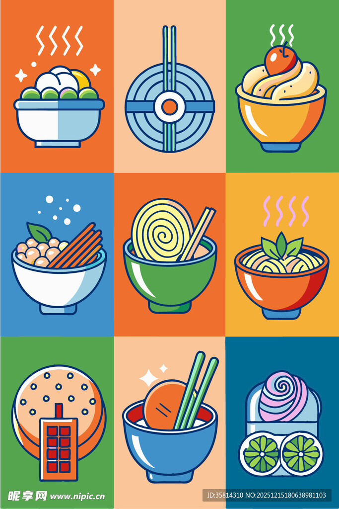 多彩美食插画集合