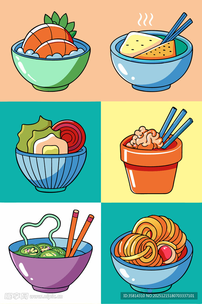 多彩美食碗中展示