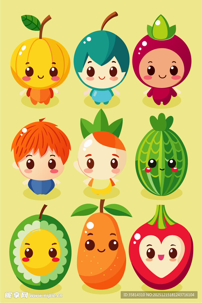 可爱水果拟人卡通形象