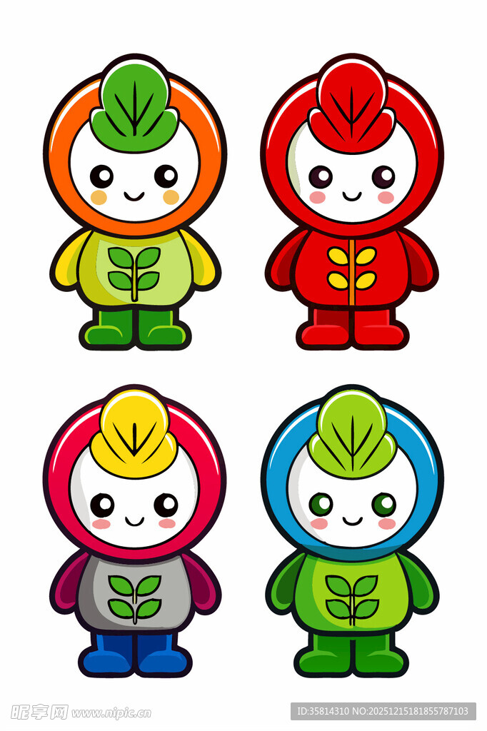 多彩卡通忍者形象集合