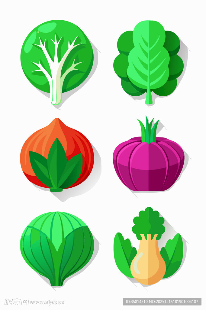 多样蔬菜图标集合