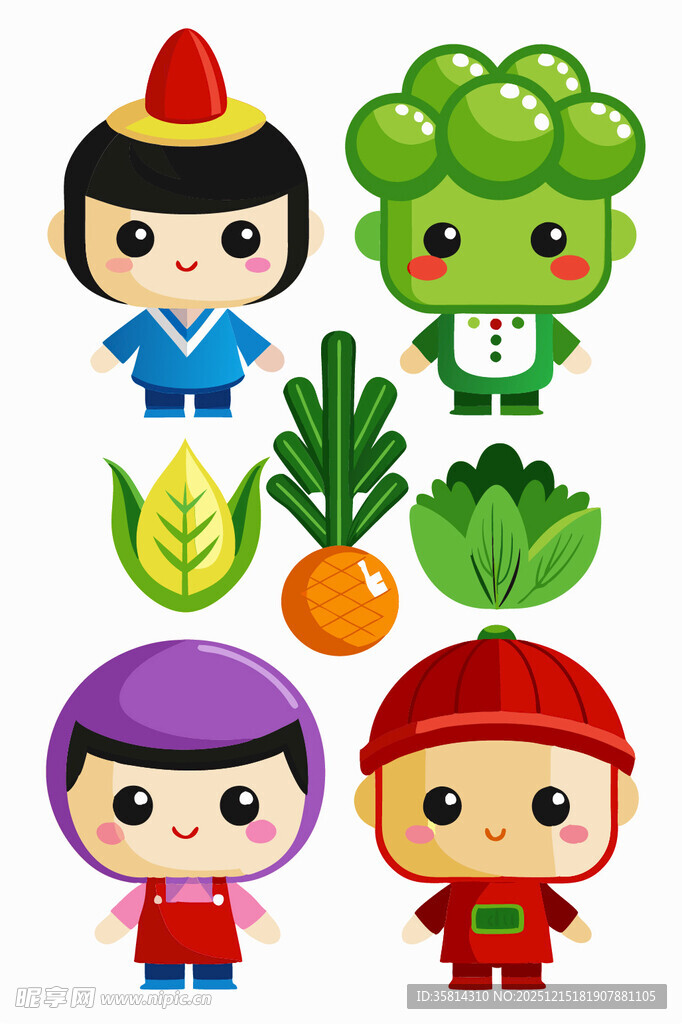 卡通人物与蔬菜组合形象