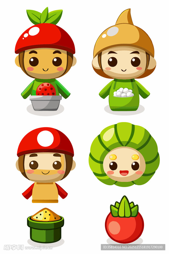 可爱蔬菜拟人卡通形象