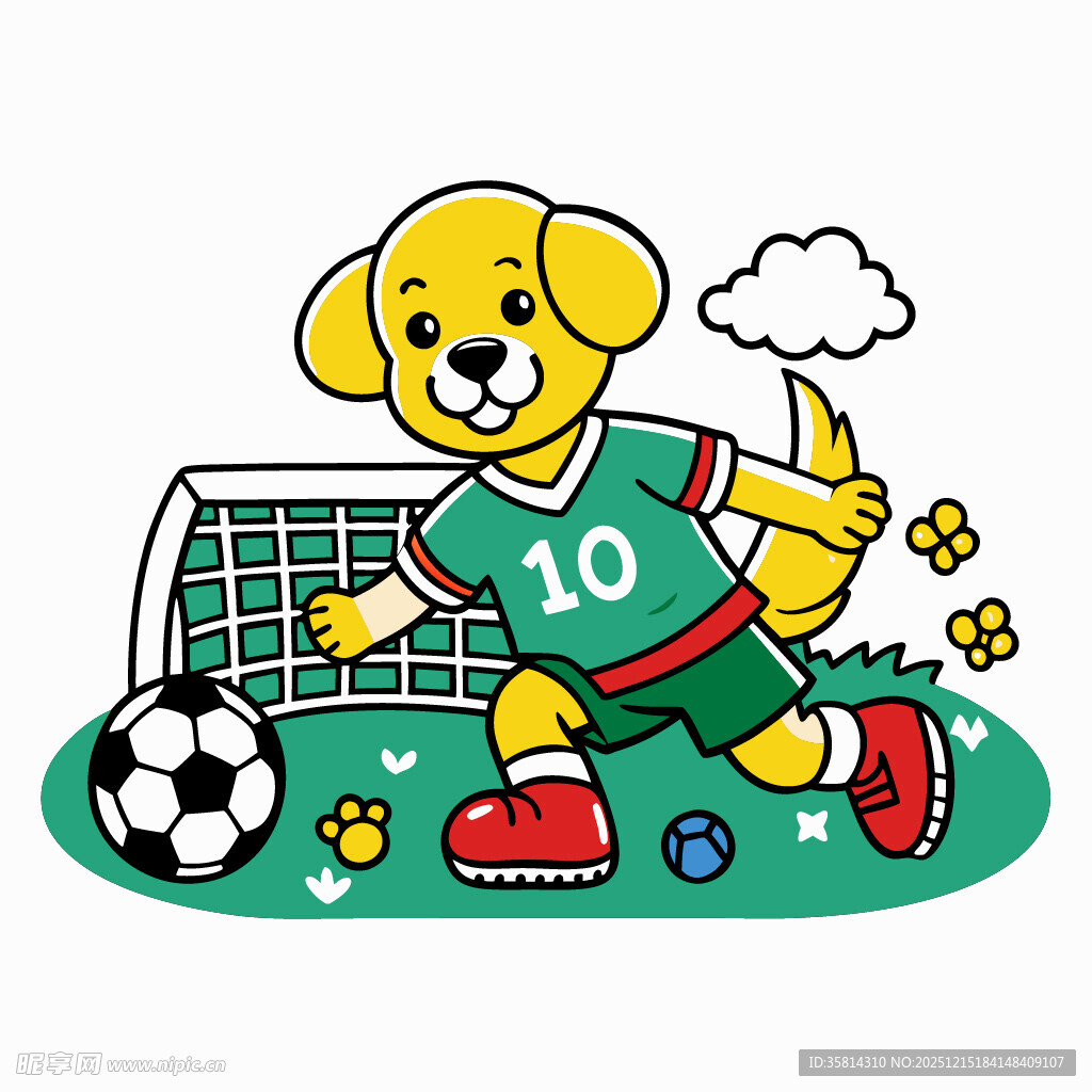 踢球的小狗