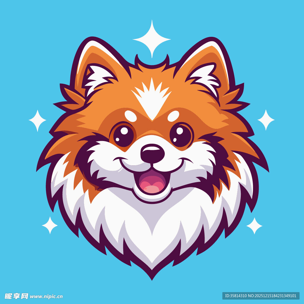 可爱博美犬卡通头像