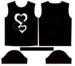 爱心图案黑色背心套装