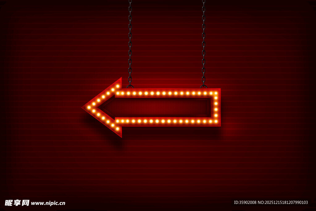 红色发光向左箭头指示牌