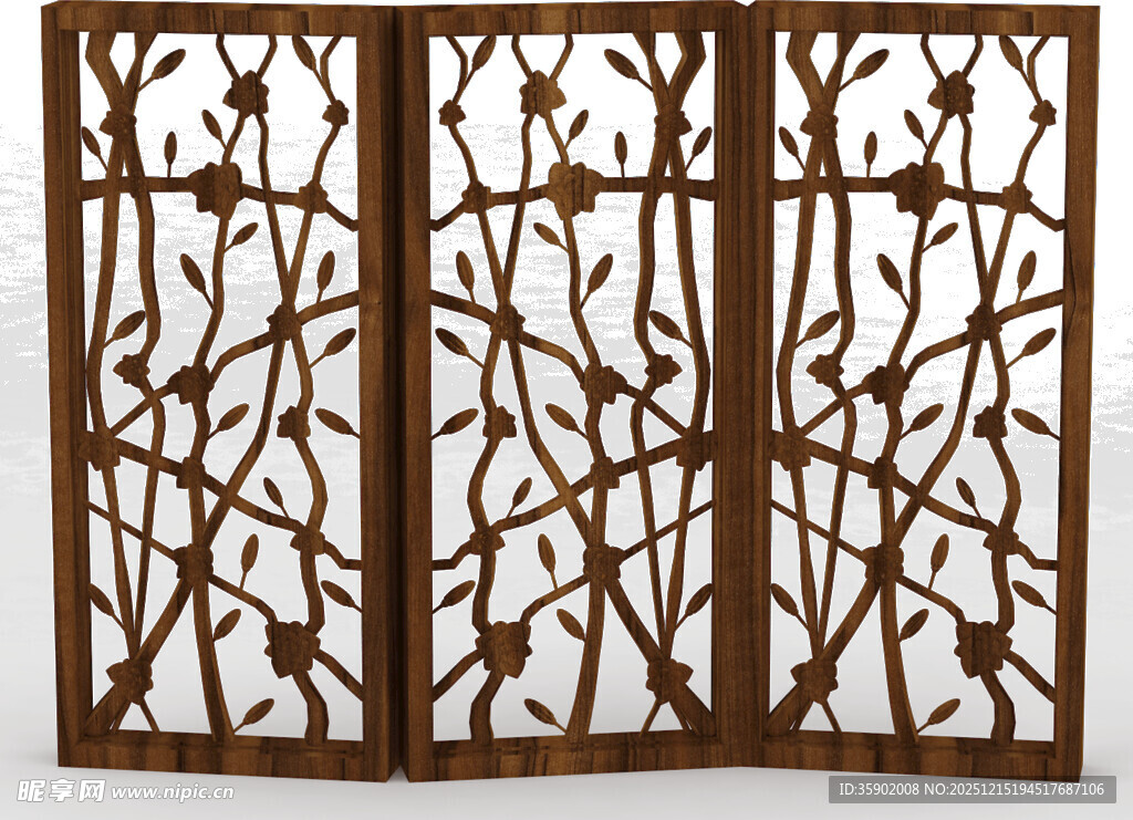 木质雕花屏风