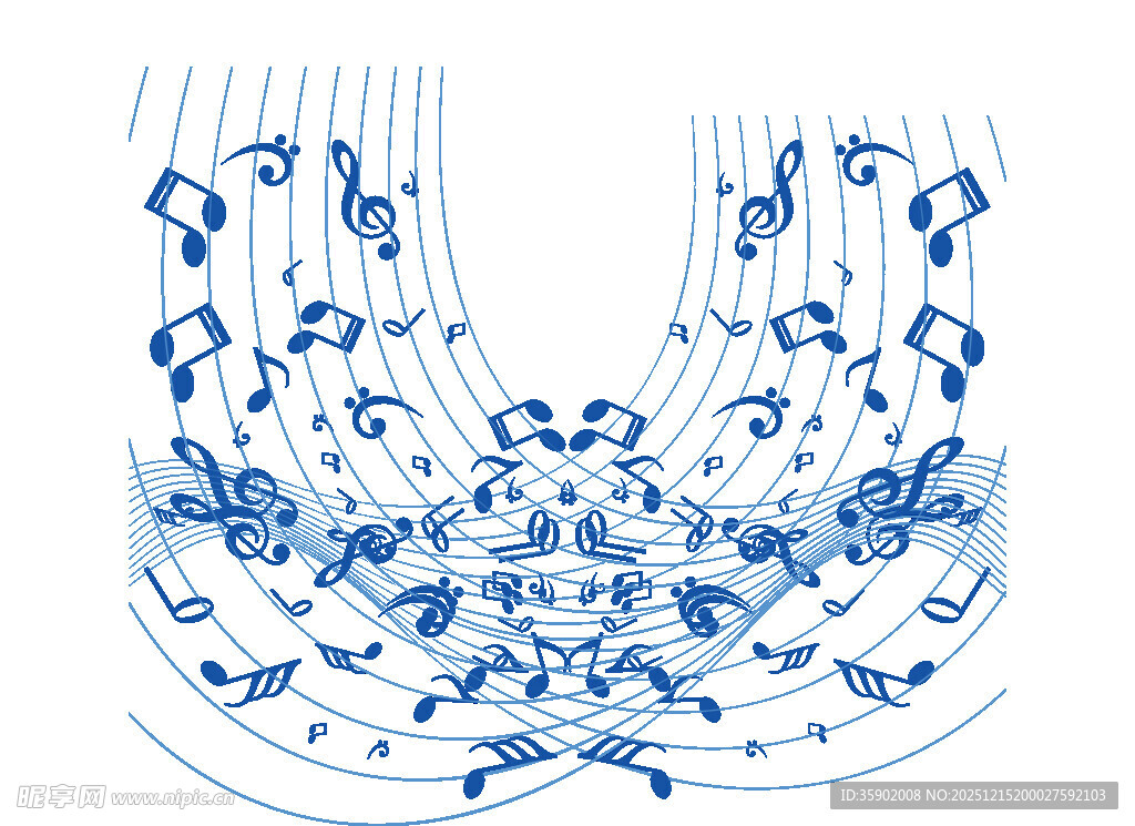 青花瓷风音乐元素图案