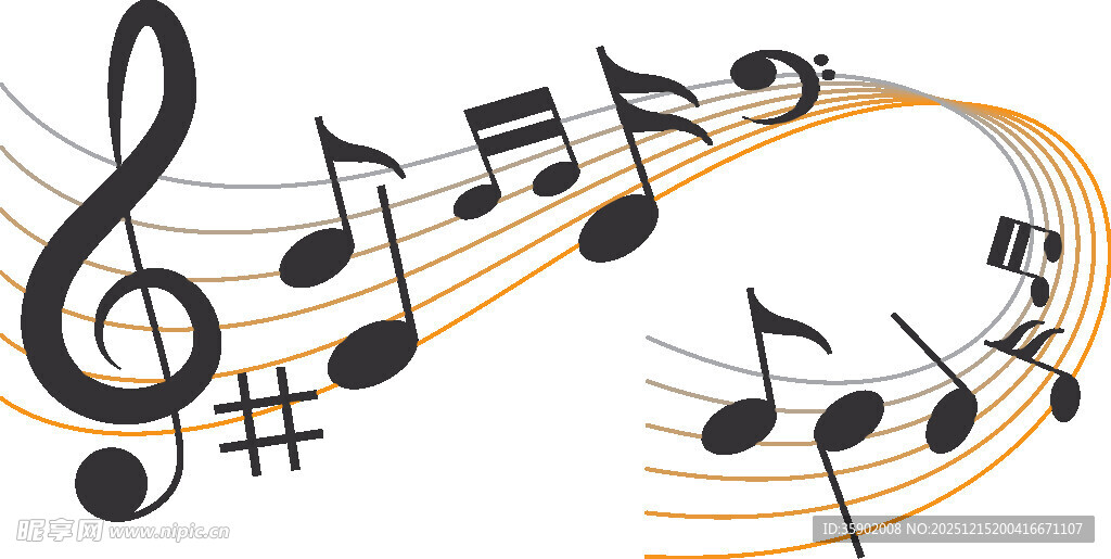 流动的音乐音符