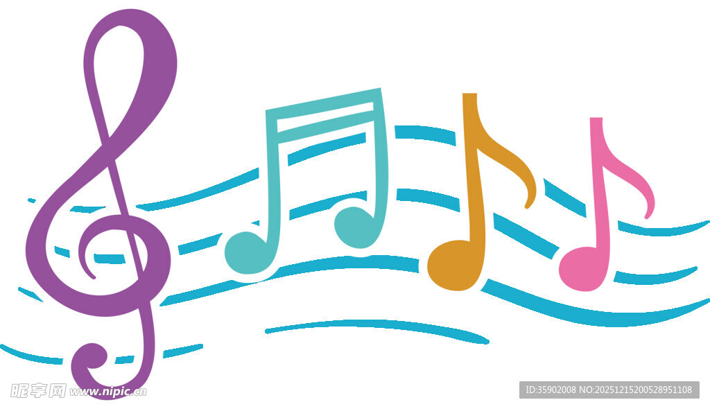 多彩音乐符号图案