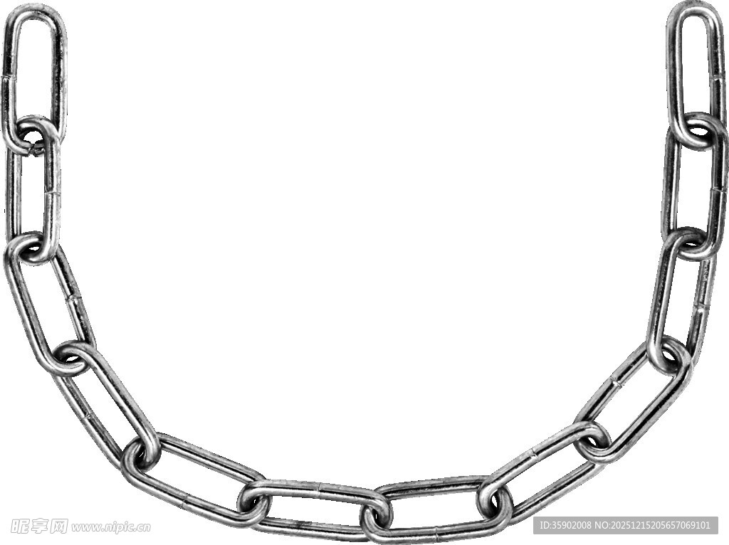 银色金属链条项链展示