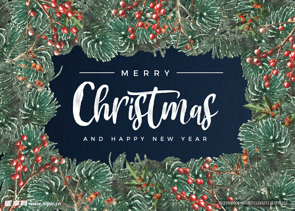 圣诞快乐装饰贺卡