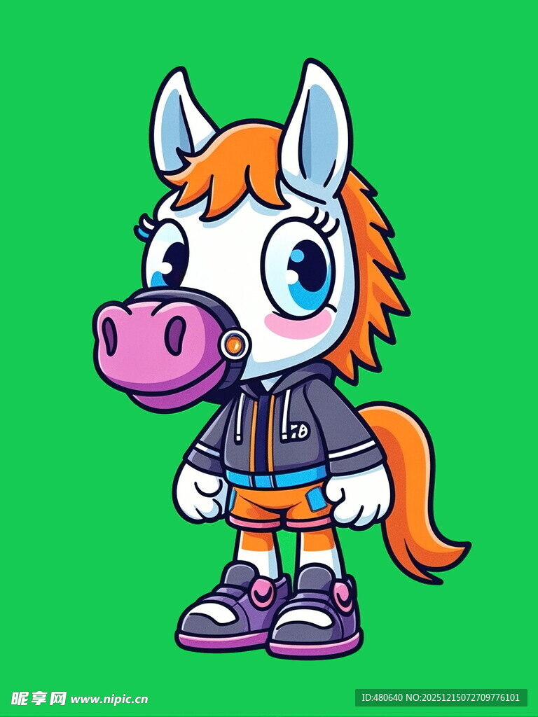 卡通小马形象时尚装扮