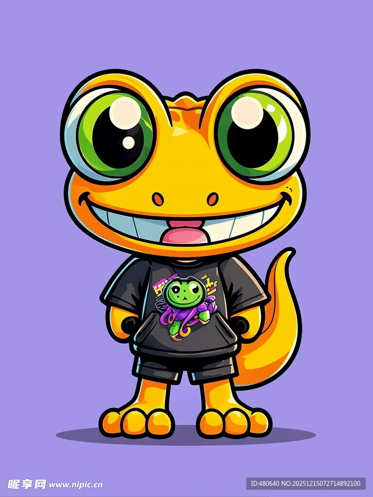 卡通蜥蜴形象可爱搞怪风