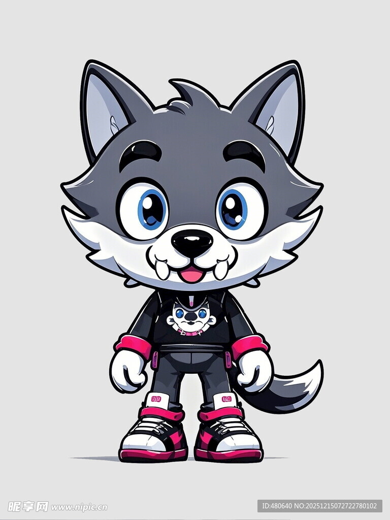 可爱卡通小狼形象