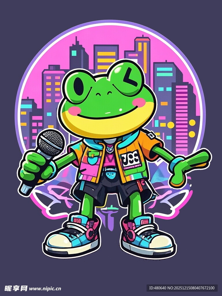 嘻哈青蛙街头酷炫形象