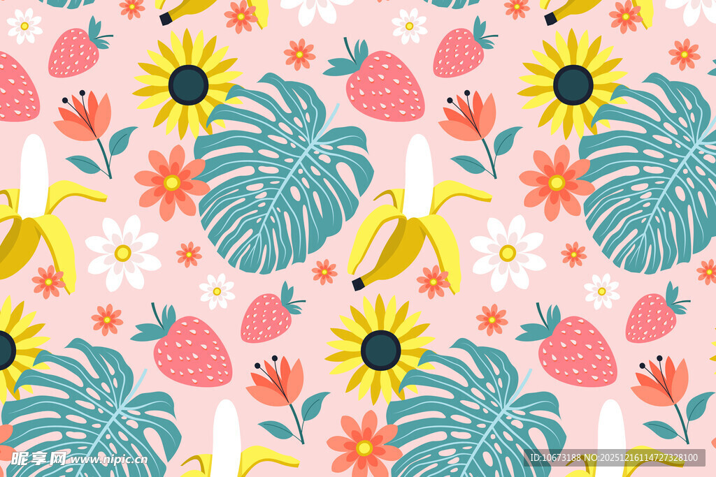 水果花卉图案背景
