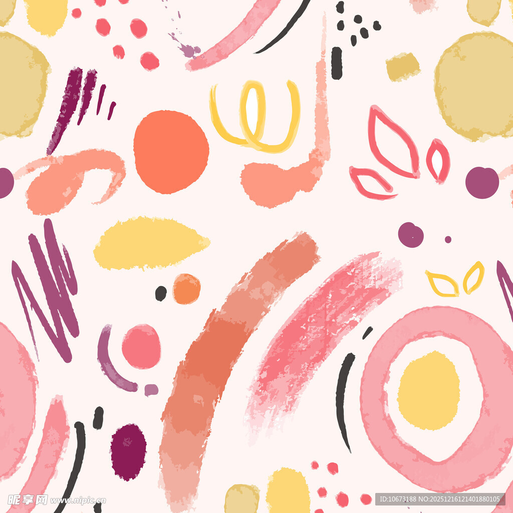 多彩手绘抽象几何图案