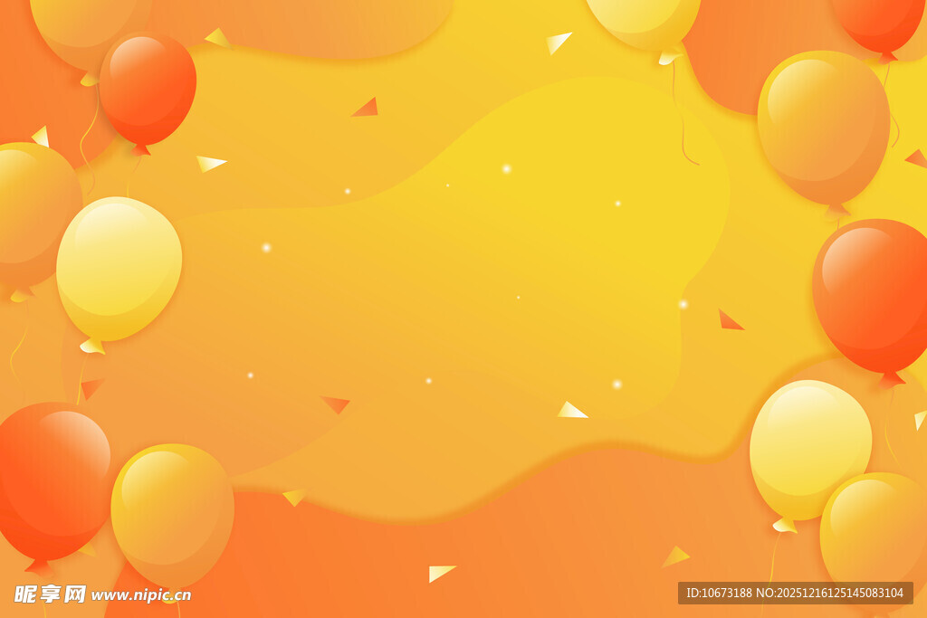 橙黄气球背景图