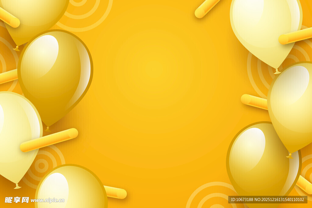 金色气球装饰背景图